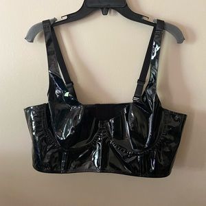 SHEIN Faux Leather 3X Corset Top